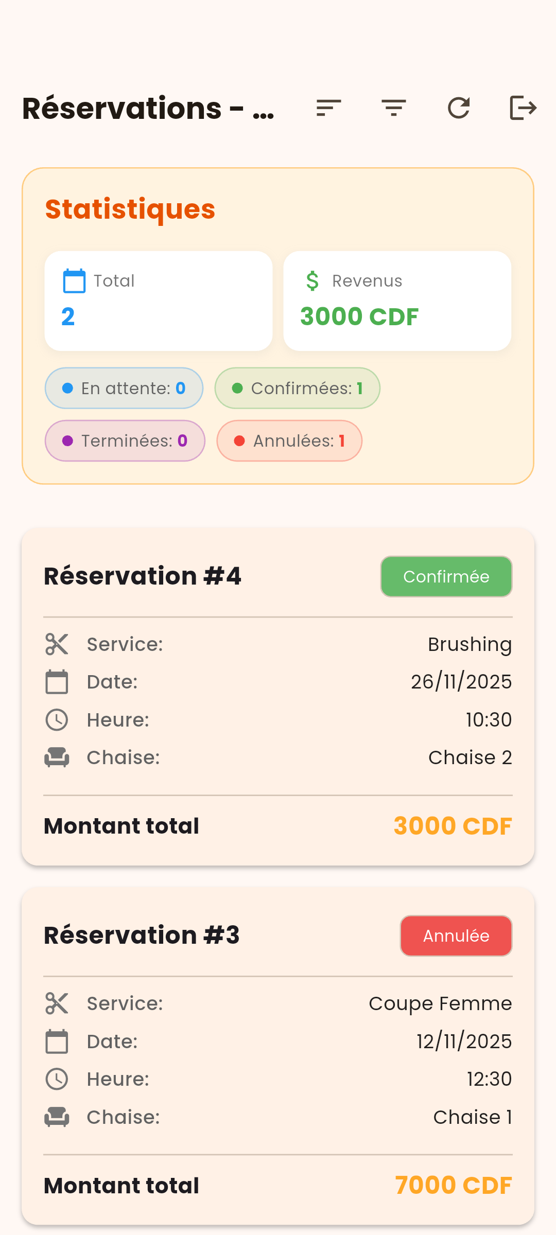 Capture d'écran - Administration